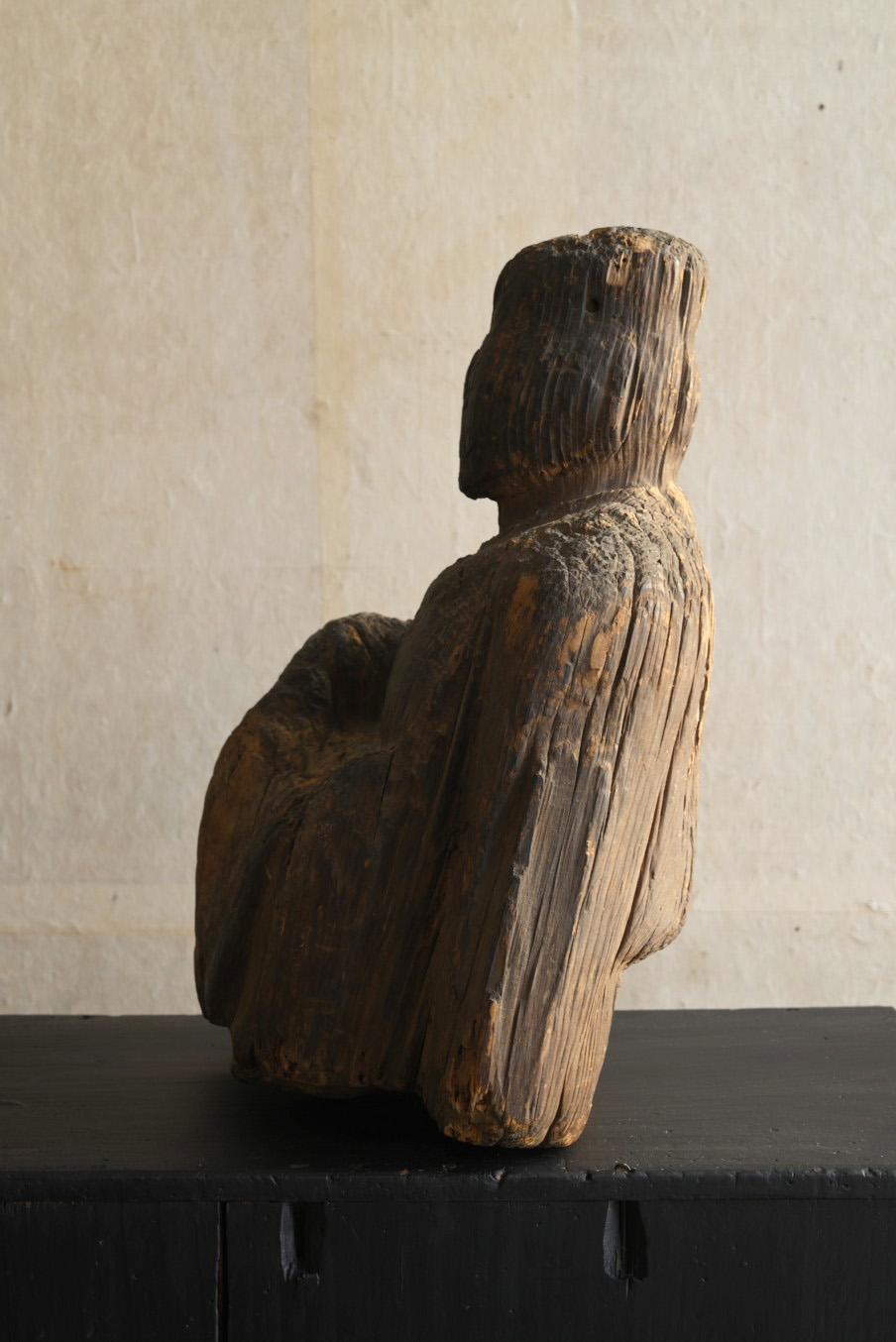 Wood Japanese antique wooden Buddha statue 