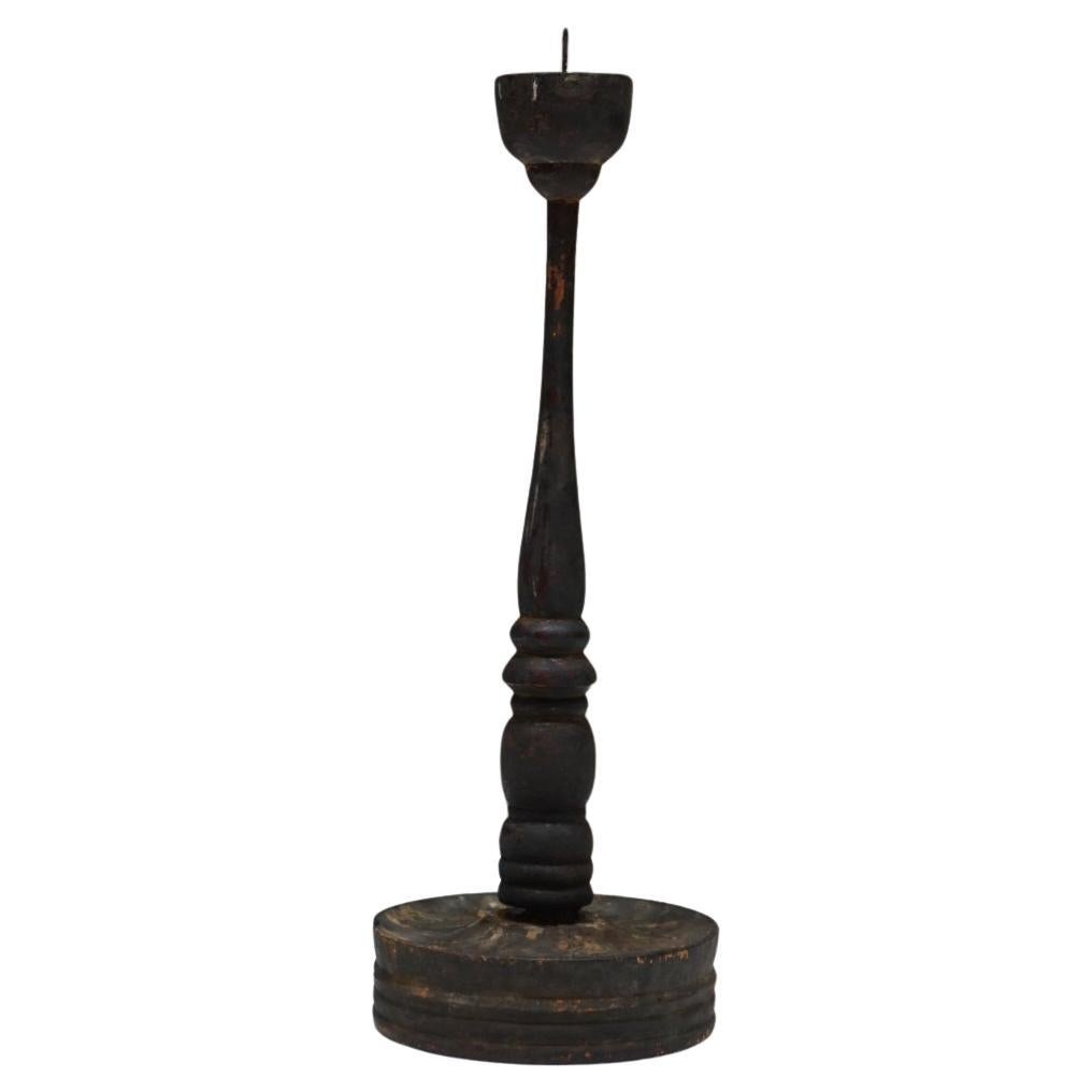 Japanese Antique Wooden Candle Stand, Late 1800s, Wabi-Sabi
