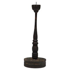 Japanese Antique Wooden Candle Stand, Late 1800s, Wabi-Sabi