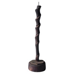 Palo de madera japonés antiguo para velas / Objeto de arte popular / 1868-1912s / WabiSabi