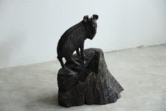 Japanese Antique Wooden  Carved Deer figurine