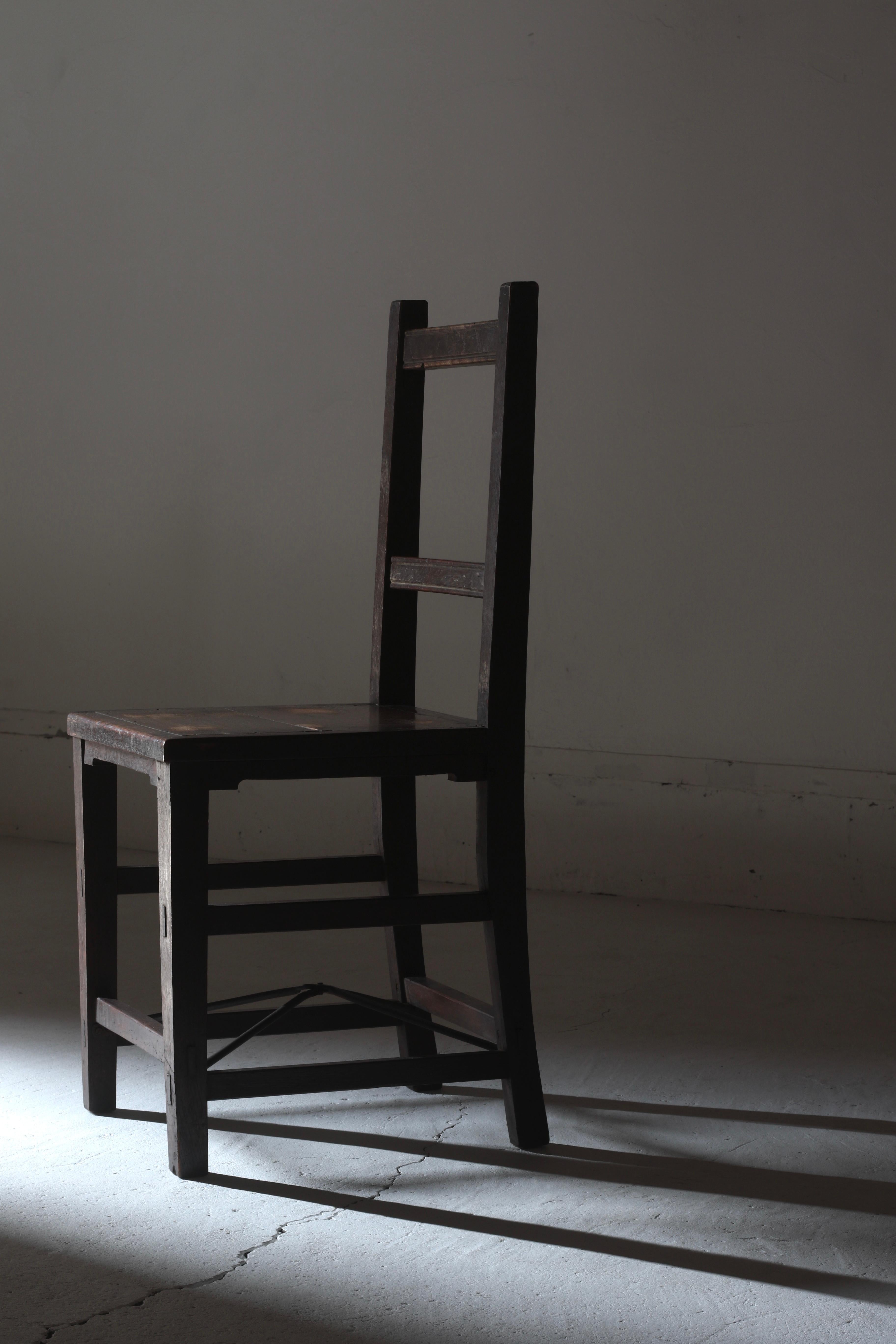 Japanese Antique Wooden Chair / 1912s-1926s / Japandi For Sale 5