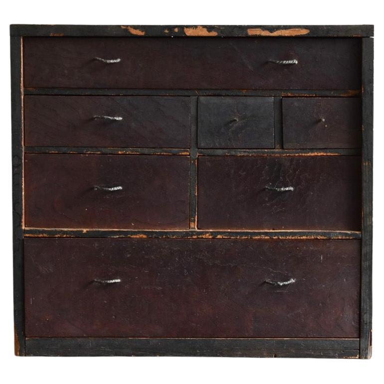 Japanese Antique Wooden Chest of Drawers/1868-1920/Meiji Period/Tansu