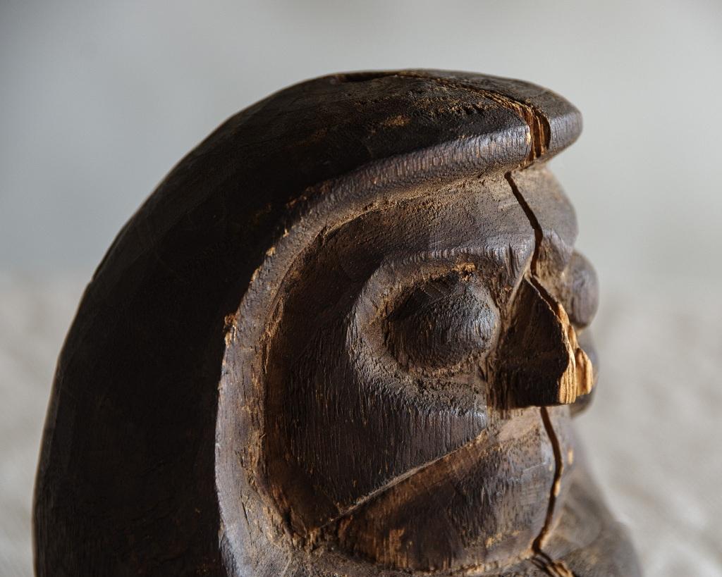 Daruma Japonés Antiguo de Madera, Finales de la Era Edo '1603-1868', Wabi Sabi en Bueno estado para la venta en Hitachiomiya-shi, 08