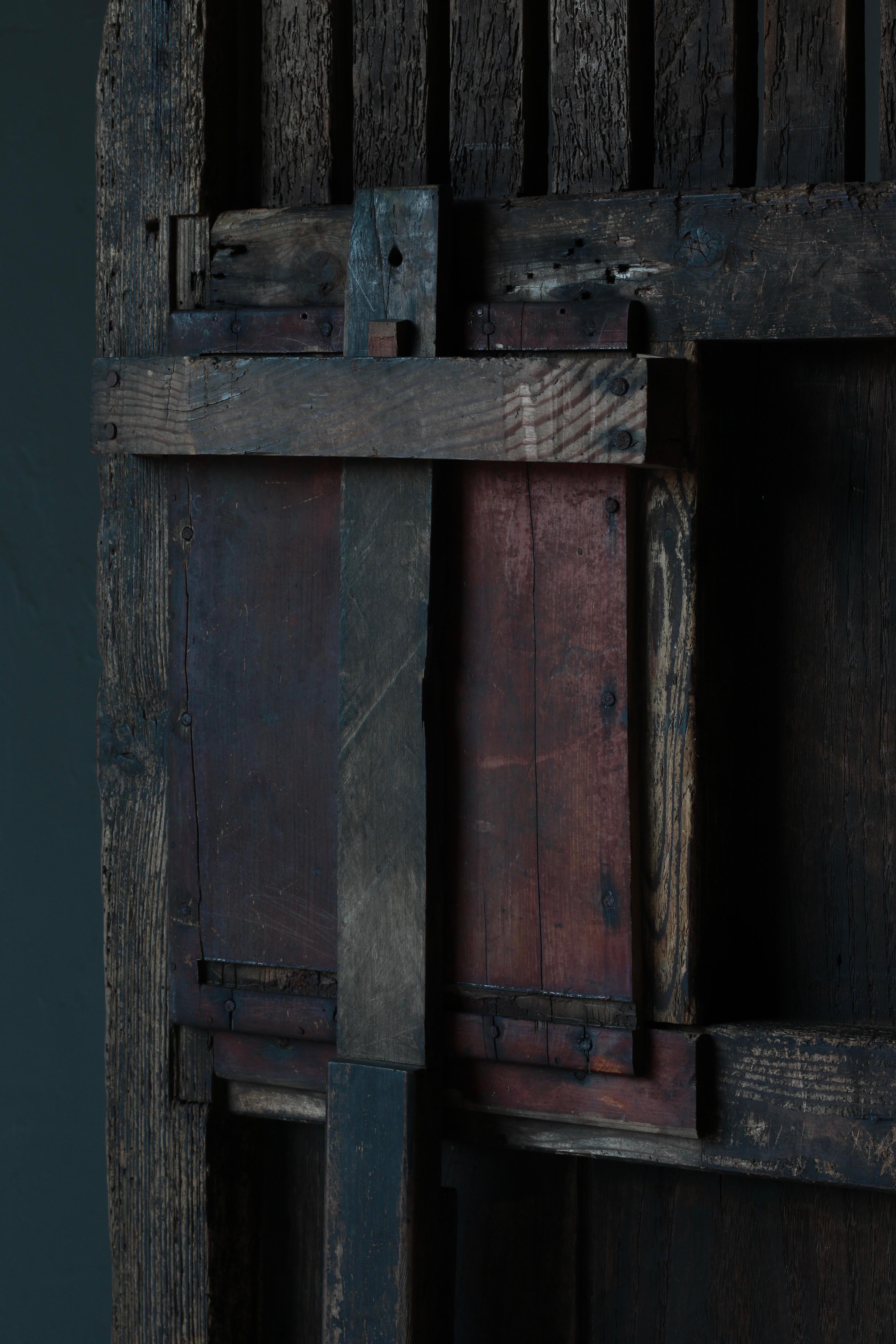 Porte japonaise ancienne en bois / Décoration intérieure / 1868-1912s / Wabi-Sabi en vente 6