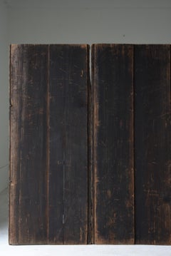 Japanese Antique Wooden Double Door 1860s-1920s /Old Abstract Art Wabisabi
