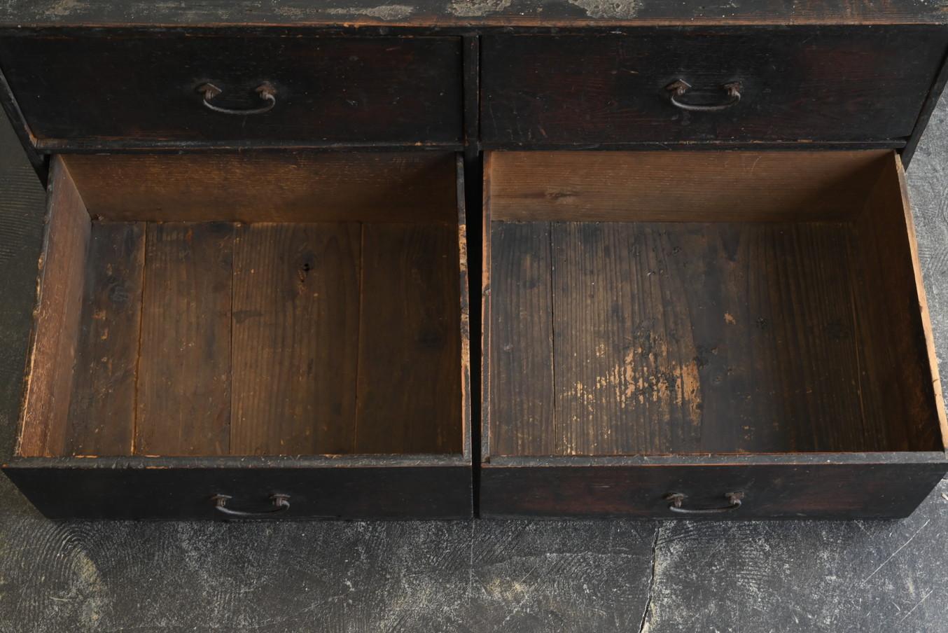 Japanese antique wooden drawer/1788/Edo period/Wabi-Sabi furniture For Sale 5