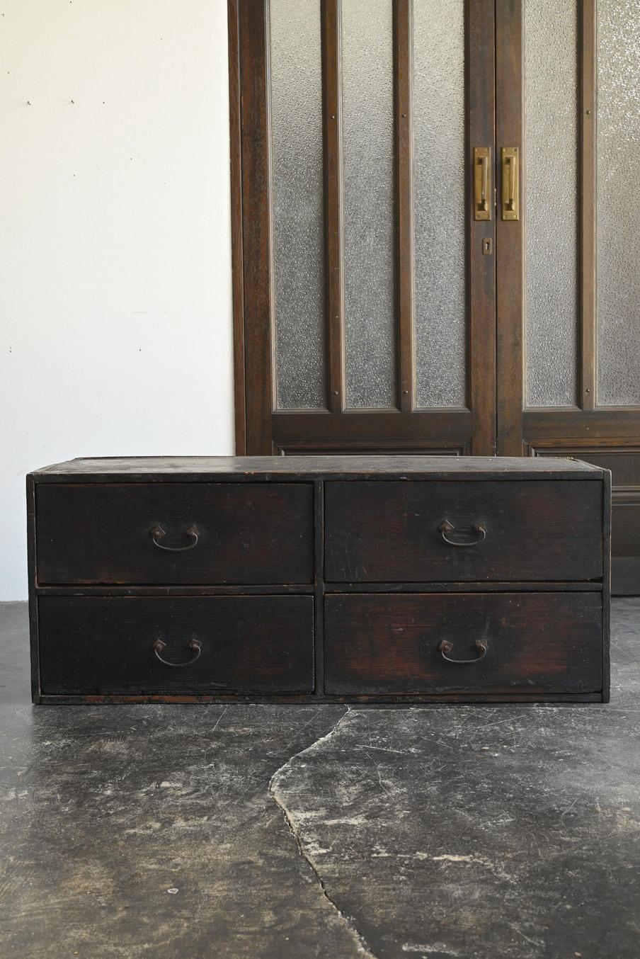 Japanese antique wooden drawer/1788/Edo period/Wabi-Sabi furniture For Sale 8