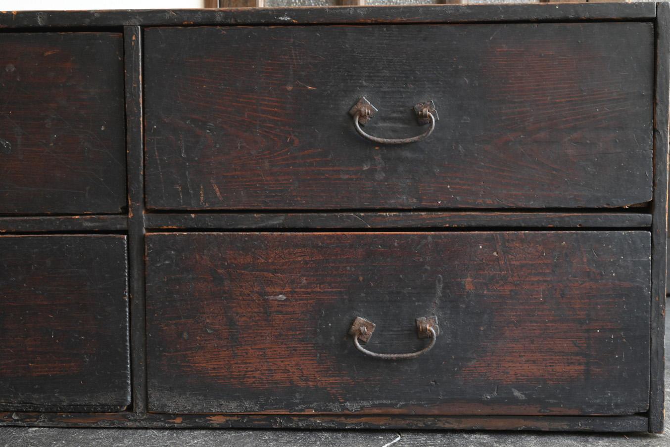 Japanese antique wooden drawer/1788/Edo period/Wabi-Sabi furniture For Sale 3