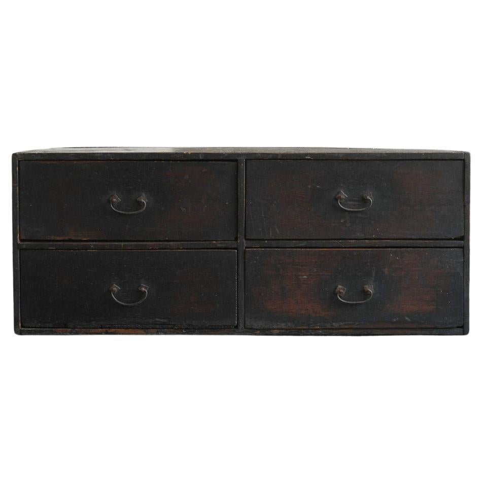 Japanese antique wooden drawer/1788/Edo period/Wabi-Sabi furniture For Sale