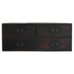 Japanese antique wooden drawer/1788/Edo period/Wabi-Sabi furniture
