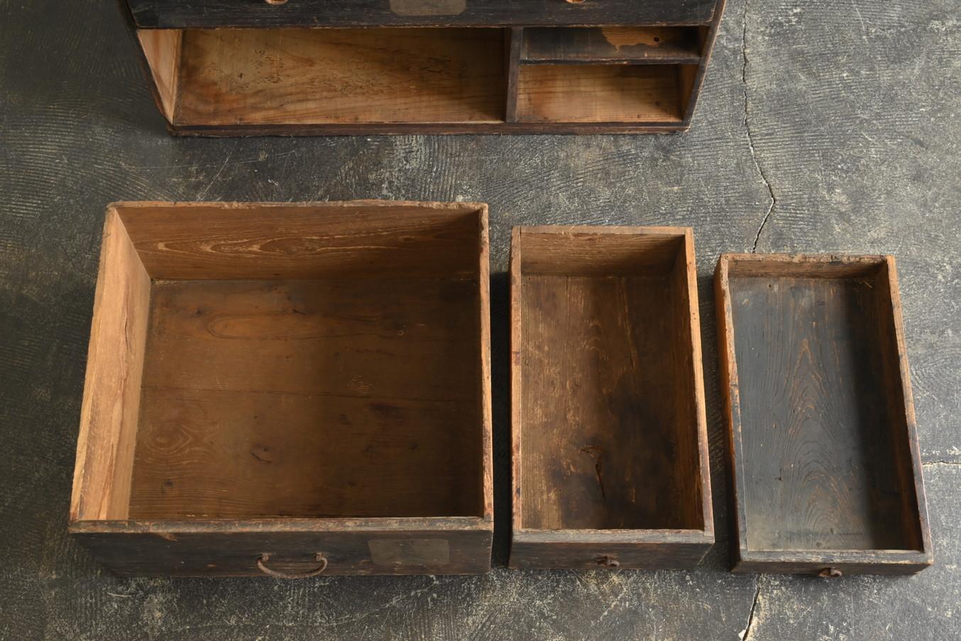 Japanese antique wooden drawer/1868-1920/Wabi-Sabi bedside chest/meiji-taisho For Sale 5
