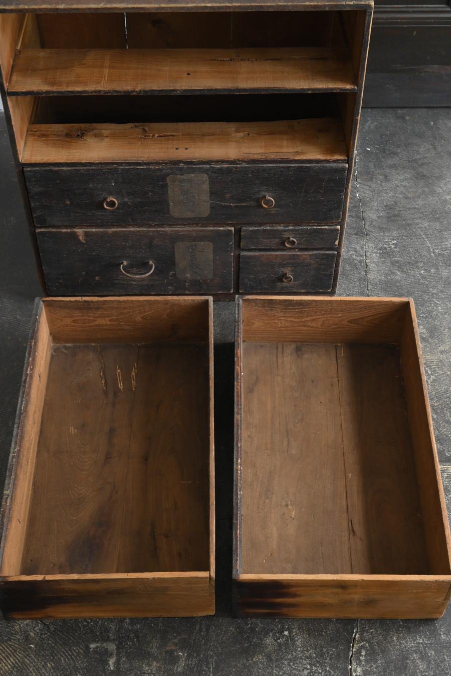 Japanese antique wooden drawer/1868-1920/Wabi-Sabi bedside chest/meiji-taisho For Sale 7
