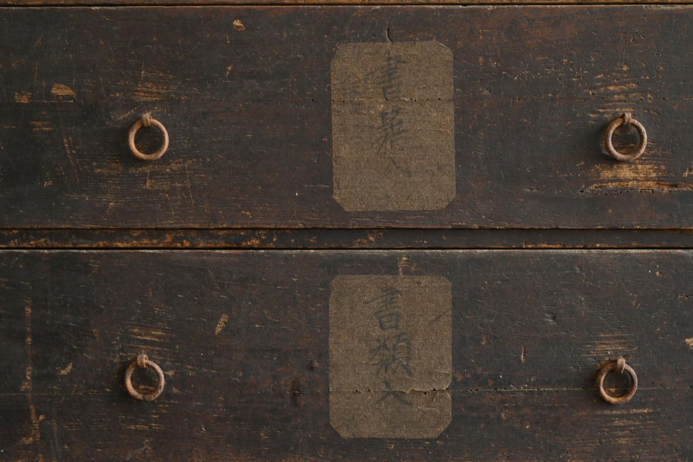 Japanese antique wooden drawer/1868-1920/Wabi-Sabi bedside chest/meiji-taisho In Good Condition For Sale In Sammu-shi, Chiba