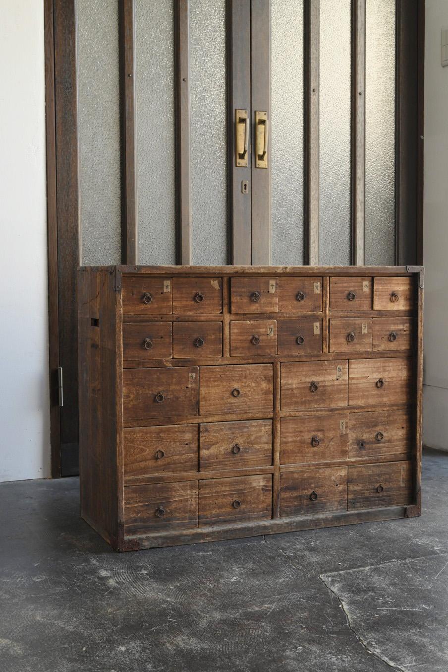 Woodwork Japanese antique wooden drawer/1868-1920/Wabi-Sabi 