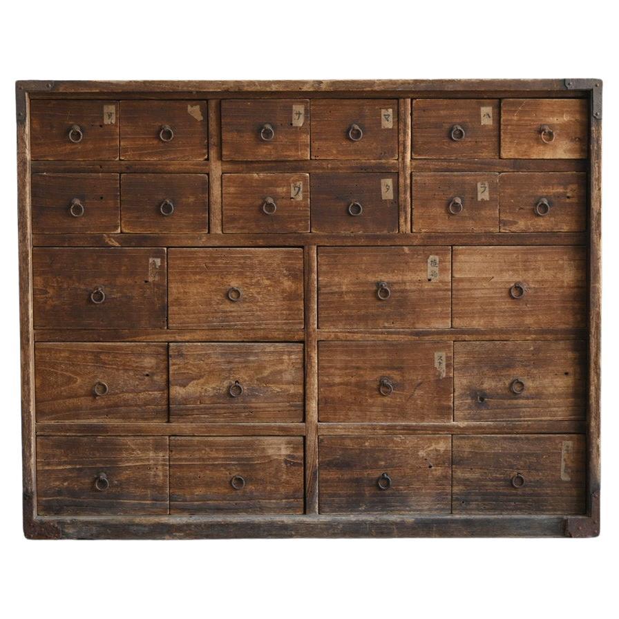 Japanese antique wooden drawer/1868-1920/Wabi-Sabi "tansu" drawer For Sale