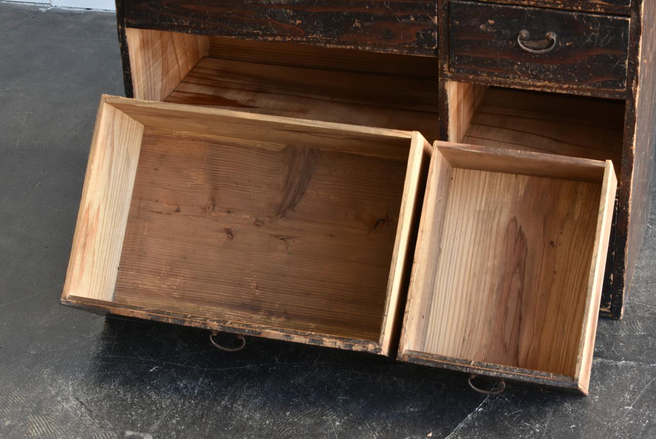 Antike japanische Holzschubladen-/Schrank aus der späten Edo-Meiji-Periode/1800-1900/TV-Ständer 9