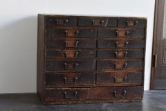 Japanese Antique Wooden Drawers/1868-1920/Wabisabi Chest of Drawers