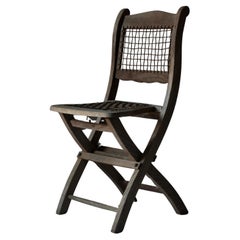 Japanese Antique Wooden Folding Chair / 1912s-1926s / Primitive Wabi-sabi