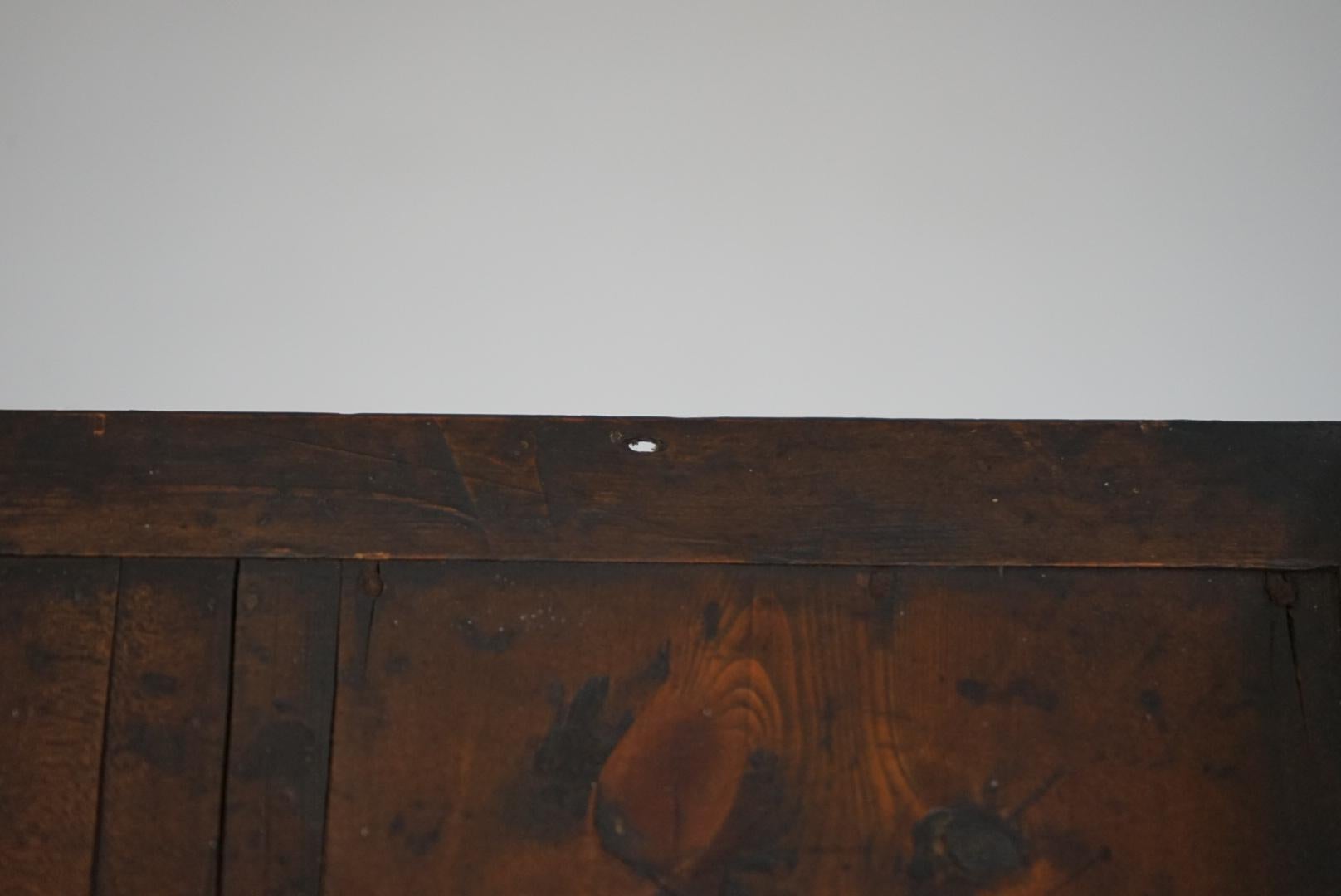 Japanese Antique Wooden Glass Cabinet, 1930s–1950s, Japandi Wabi-Sabi en vente 13