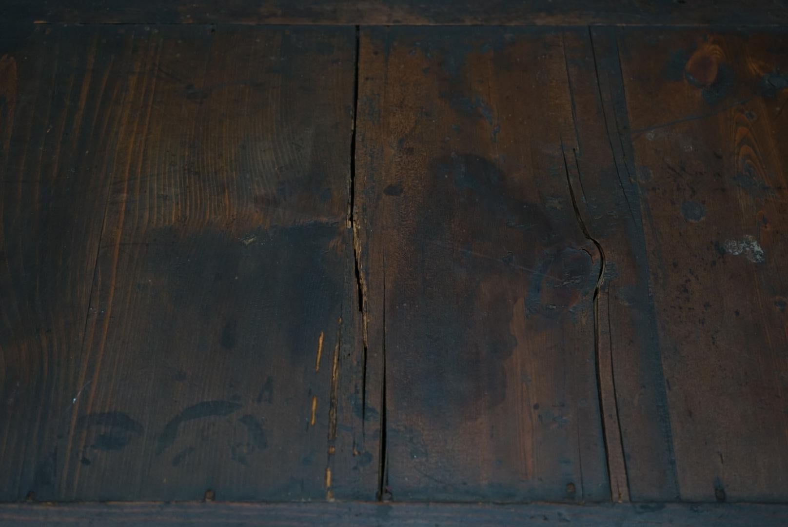 Japonais Japanese Antique Wooden Glass Cabinet, 1930s–1950s, Japandi Wabi-Sabi en vente