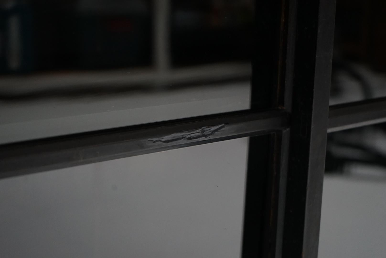 Bois Japanese Antique Wooden Glass Cabinet, 1930s–1950s, Japandi Wabi-Sabi en vente