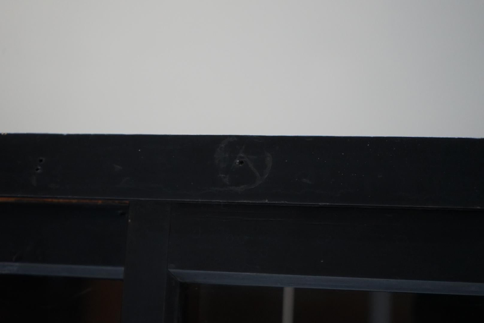 Japanese Antique Wooden Glass Cabinet, 1930s–1950s, Japandi Wabi-Sabi en vente 2