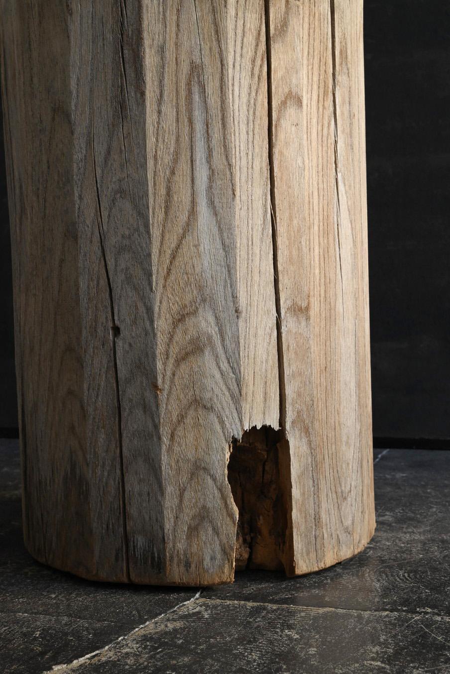 20th Century Japanese antique wooden high stool/20th century/Wabi-sabi chair For Sale