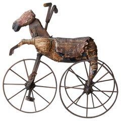 Japanese Antique Wooden Horse Tricycle 1860s-1900s / Sculpture Wabisabi