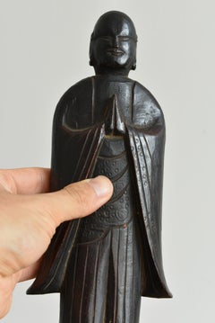 Japanese antique wooden Jizo Bodhisattva/Jizo Bodhisattva, 18th-19th Century/Edo