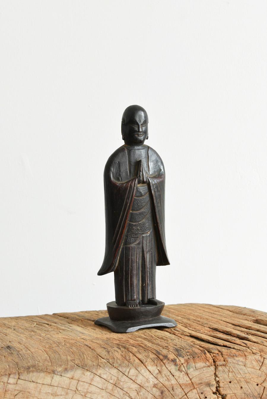 Hand-Carved Japanese antique wooden Jizo Bodhisattva/Jizo Bodhisattva, 18th-19th Century/Edo