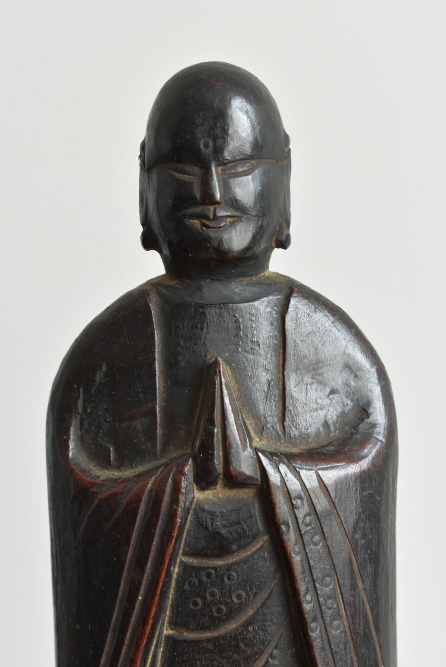 Japanese antique wooden Jizo Bodhisattva/Jizo Bodhisattva, 18th-19th Century/Edo In Good Condition In Sammu-shi, Chiba