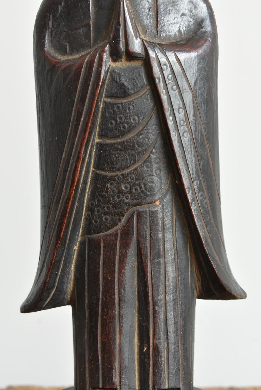 18th Century Japanese antique wooden Jizo Bodhisattva/Jizo Bodhisattva, 18th-19th Century/Edo