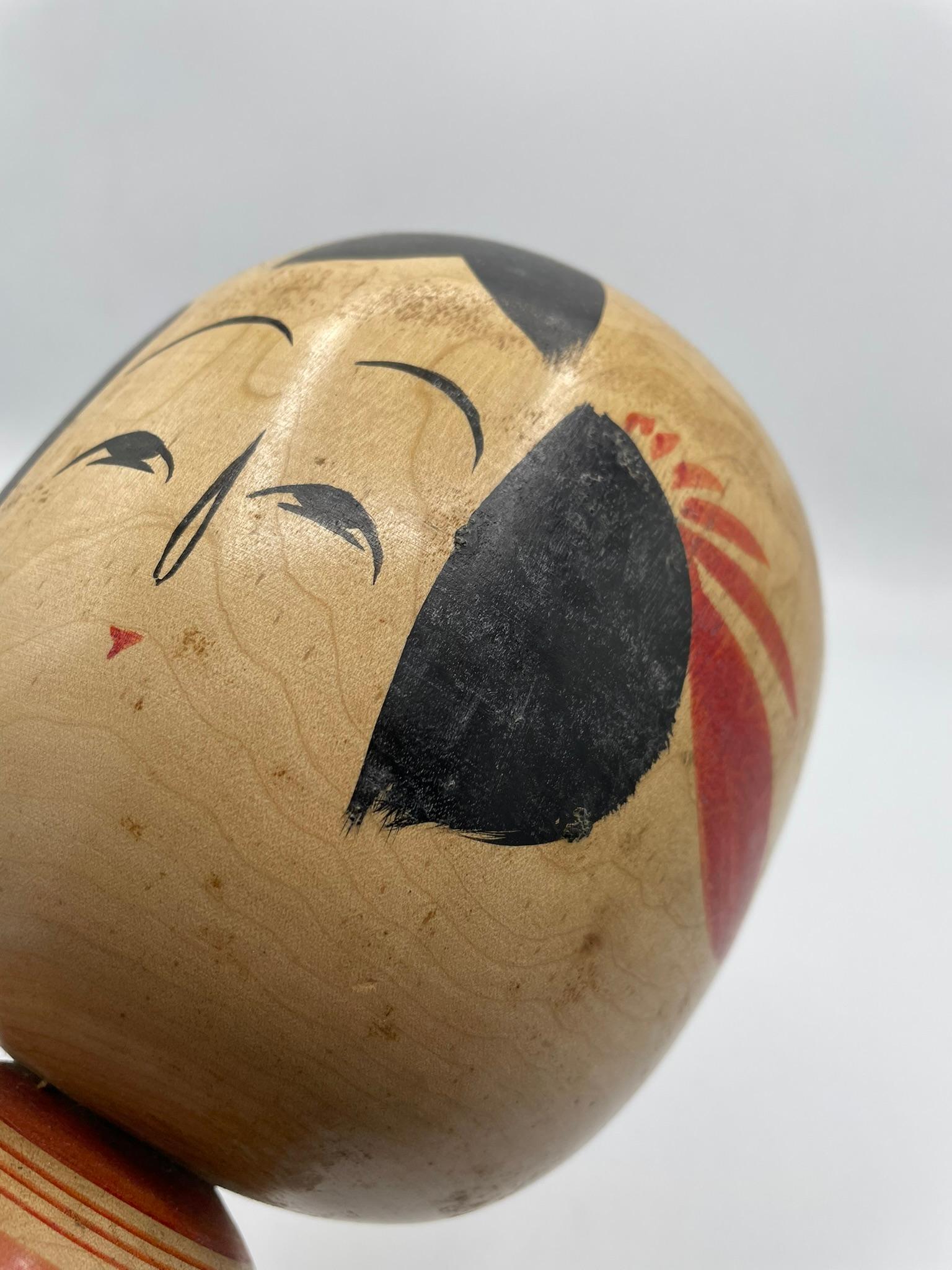 Japanese Antique Wooden Kokeshi Doll 1970s Height48cm For Sale 3