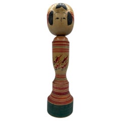 Poupée japonaise ancienne Kokeshi en bois, hauteur 48 cm, années 1970