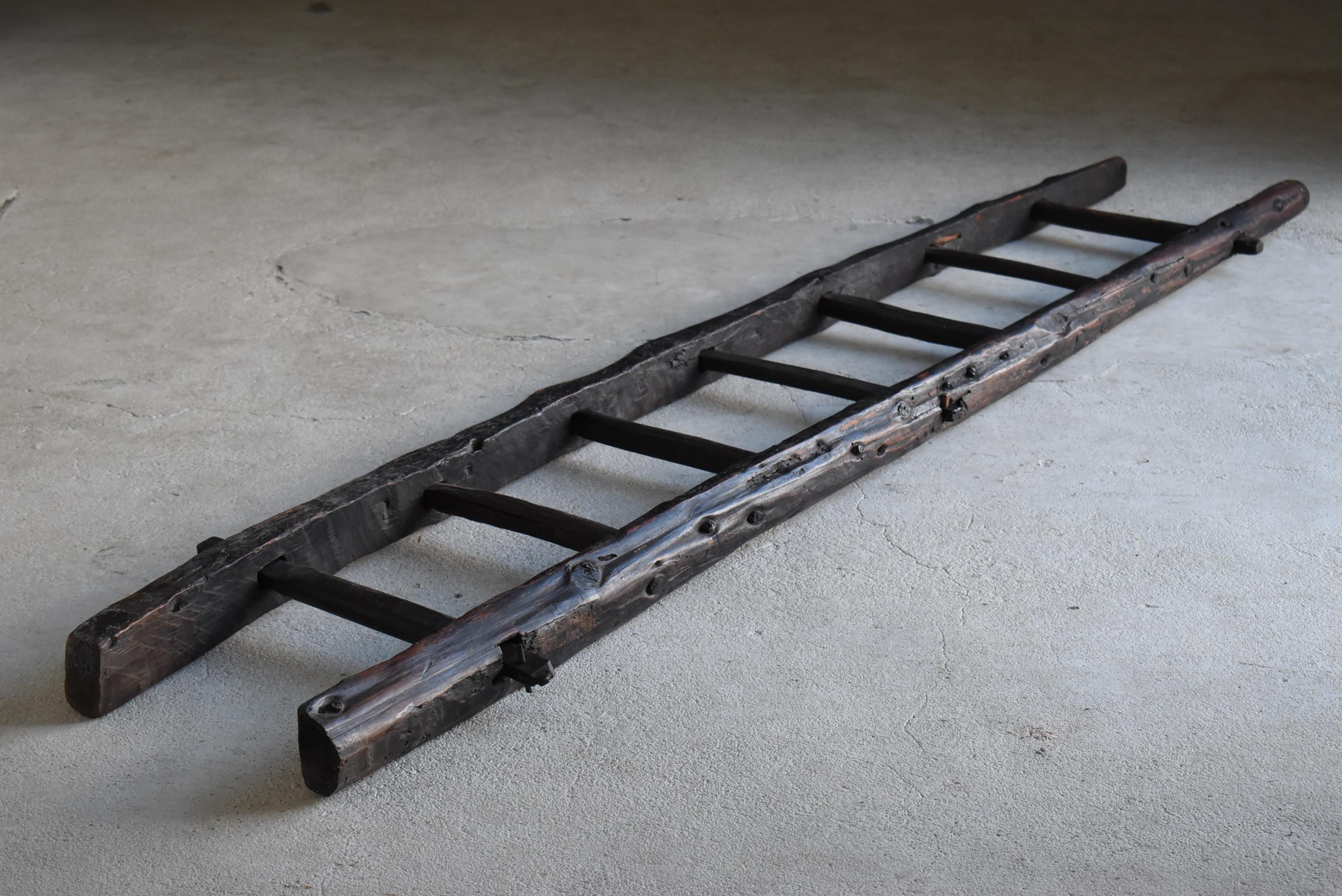 Japanese Antique Wooden Ladder 1800s-1860s / Wabi Sabi Primitive Mingei Object 4