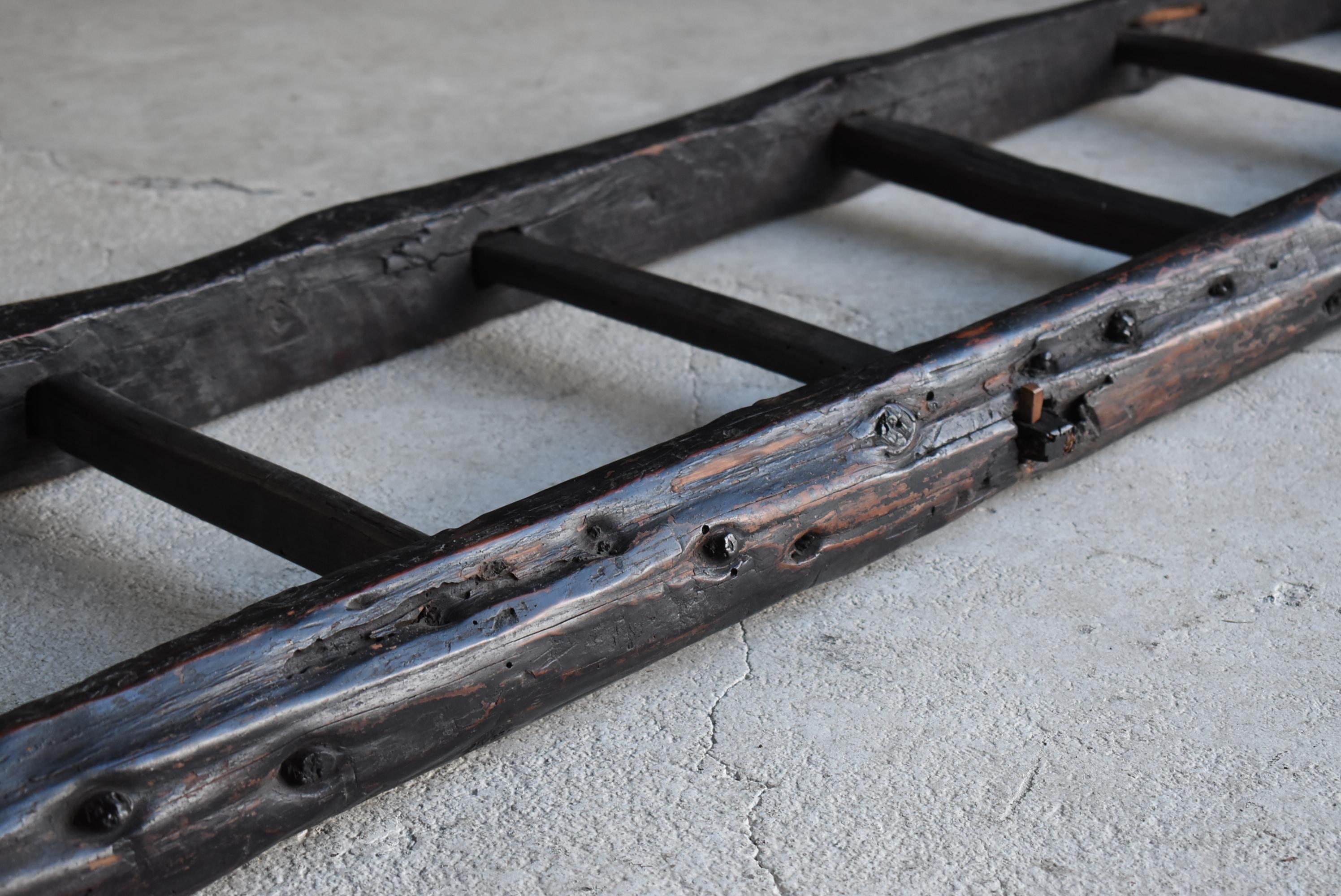Japanese Antique Wooden Ladder 1800s-1860s / Wabi Sabi Primitive Mingei Object 5