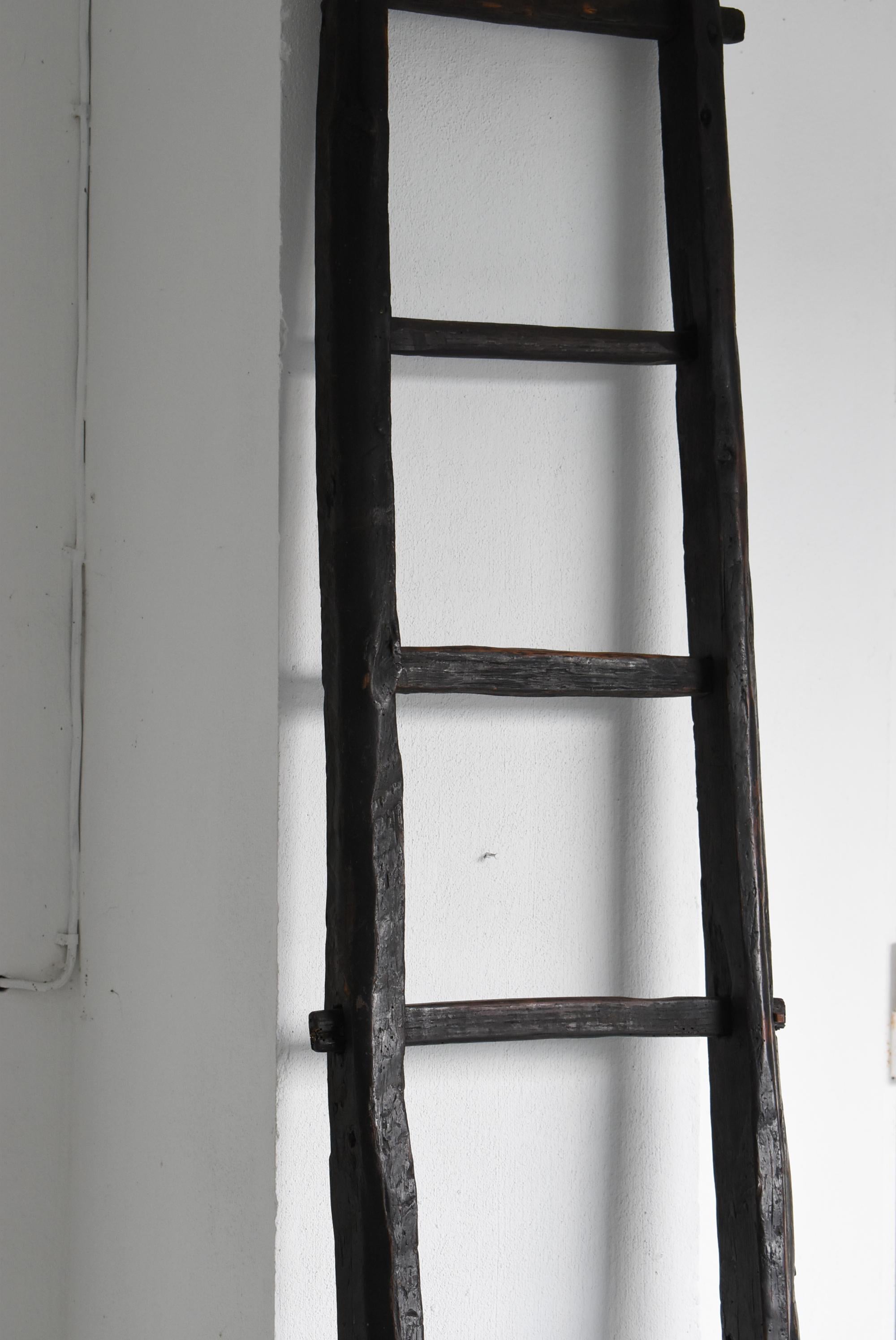 Edo Japanese Antique Wooden Ladder 1800s-1860s / Wabi Sabi Primitive Mingei Object