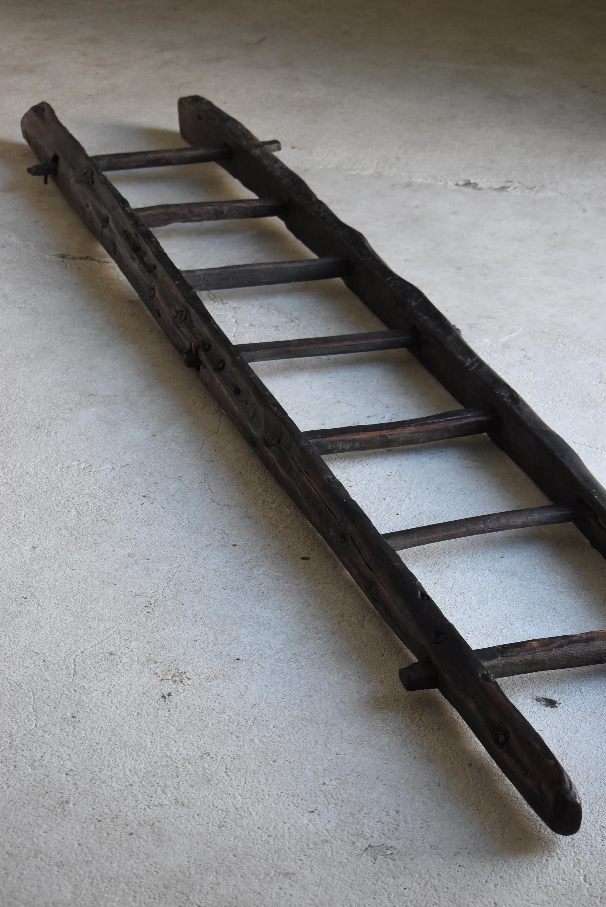 Japanese Antique Wooden Ladder 1800s-1860s / Wabi Sabi Primitive Mingei Object 2