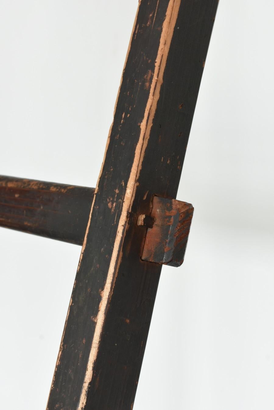 Cedar Japanese Antique Wooden Ladder/Wall Hanging Object/Meiji Period /1868-1920