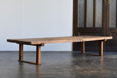 Japanese Antique Wooden Large Low Table / Sofa Table / Large Workbench / Taisho 