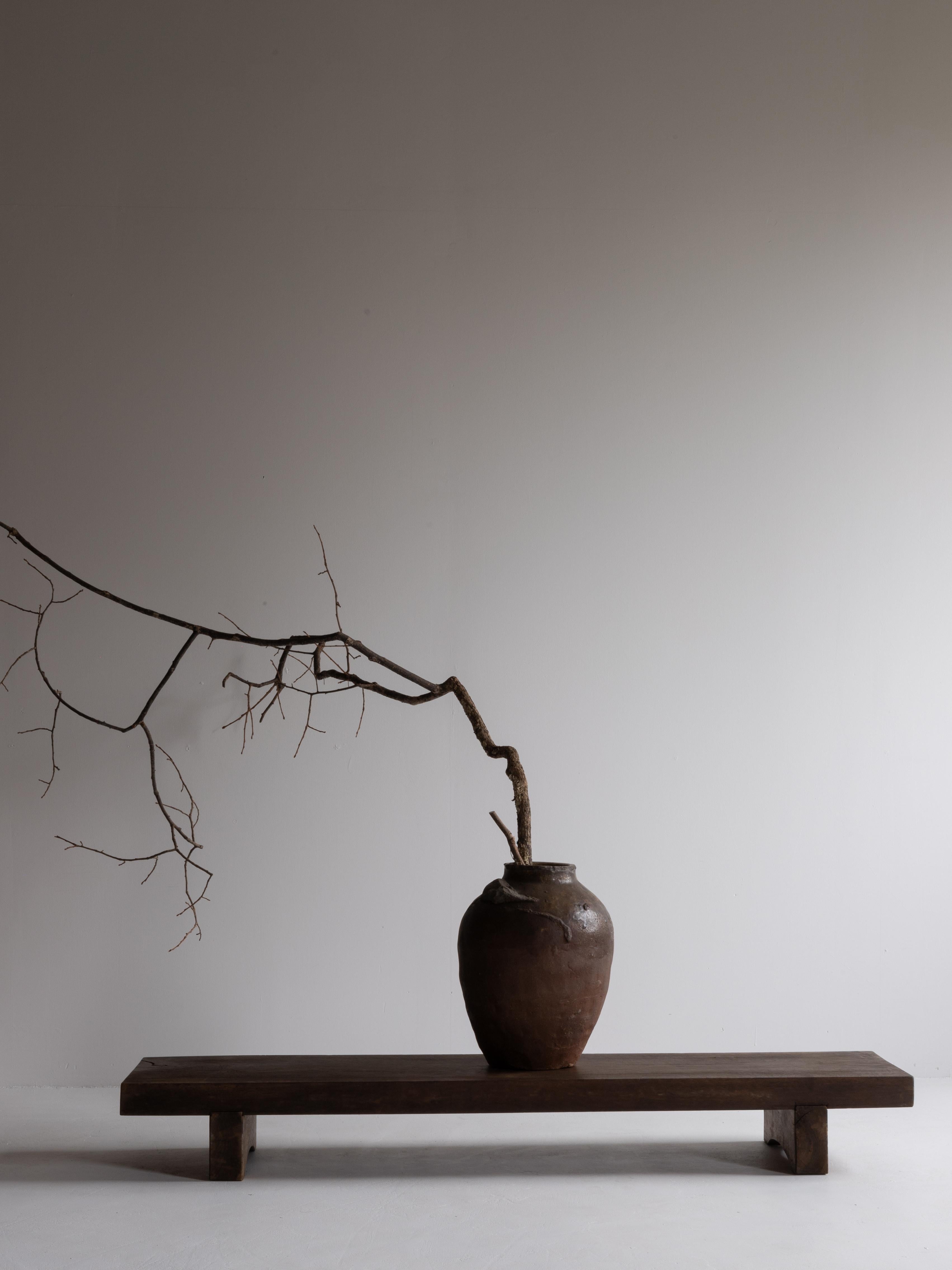 Meiji Table basse japonaise ancienne en bois/1867/Période Edo tardive/Table Wabisabi/Art folklorique en vente