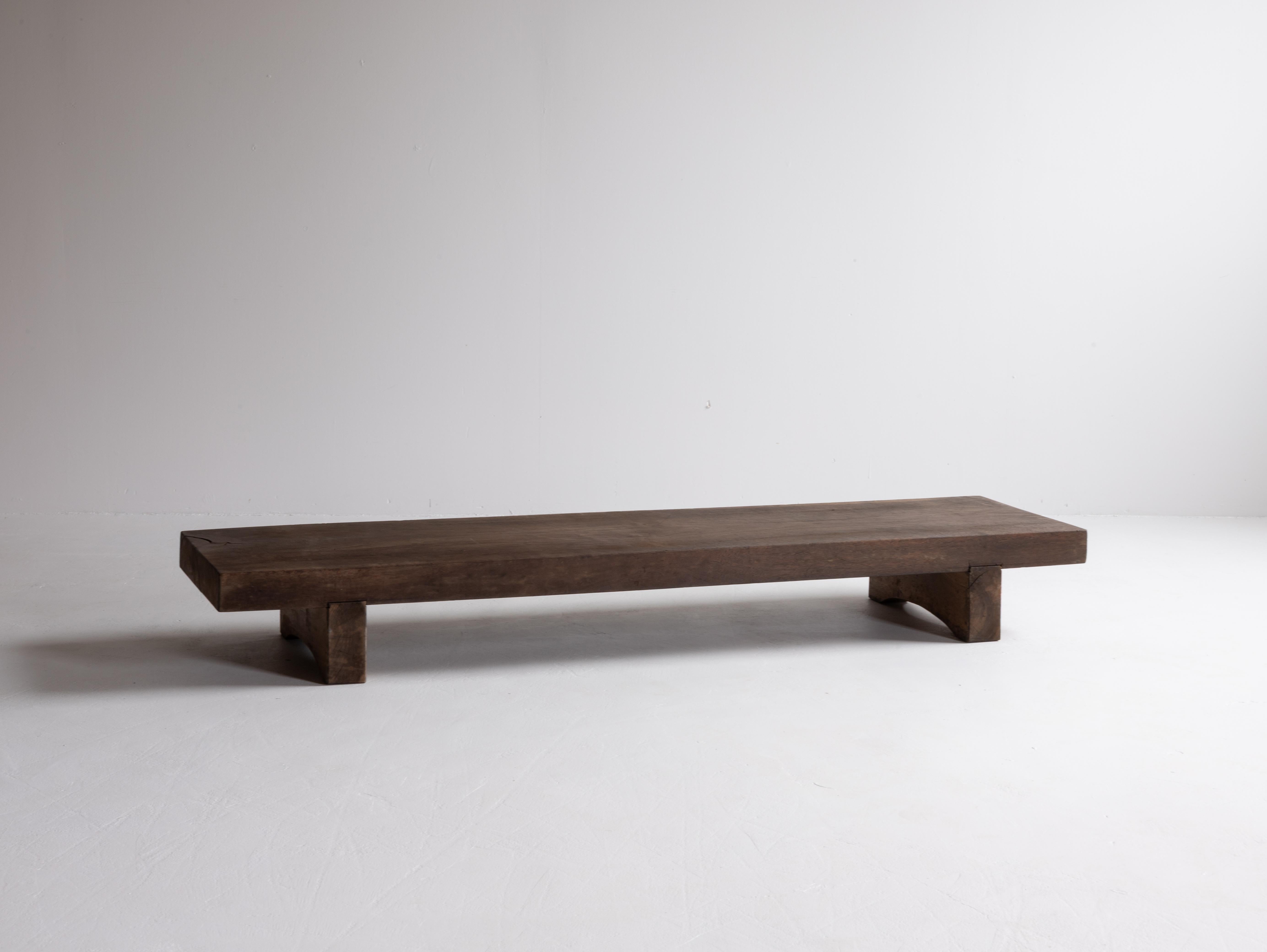 Table basse japonaise ancienne en bois/1867/Période Edo tardive/Table Wabisabi/Art folklorique Bon état - En vente à Sammu-shi, Chiba