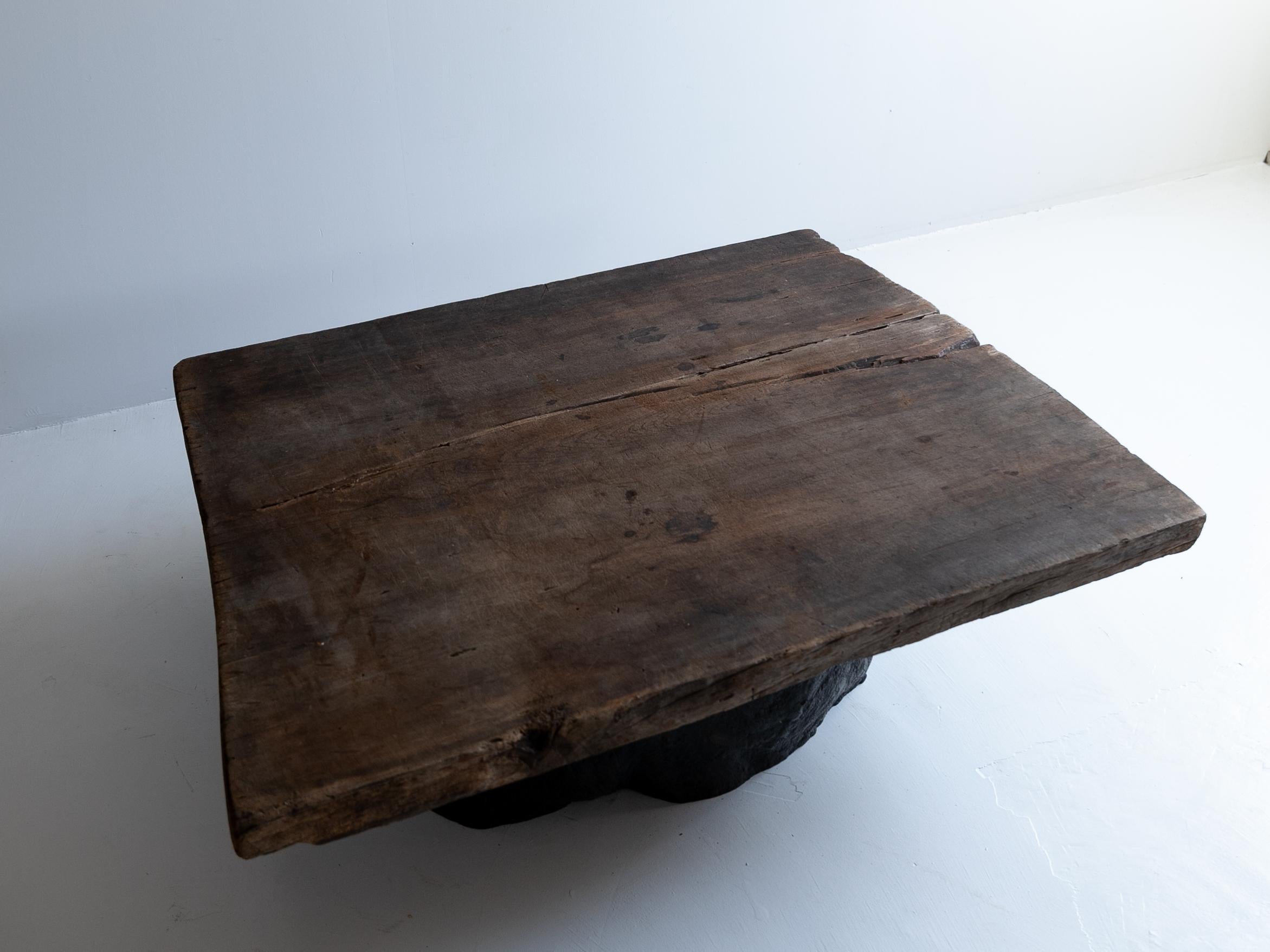 Japanese antique wooden low table/1868-1920/Wabi-Sabi sofa table 3