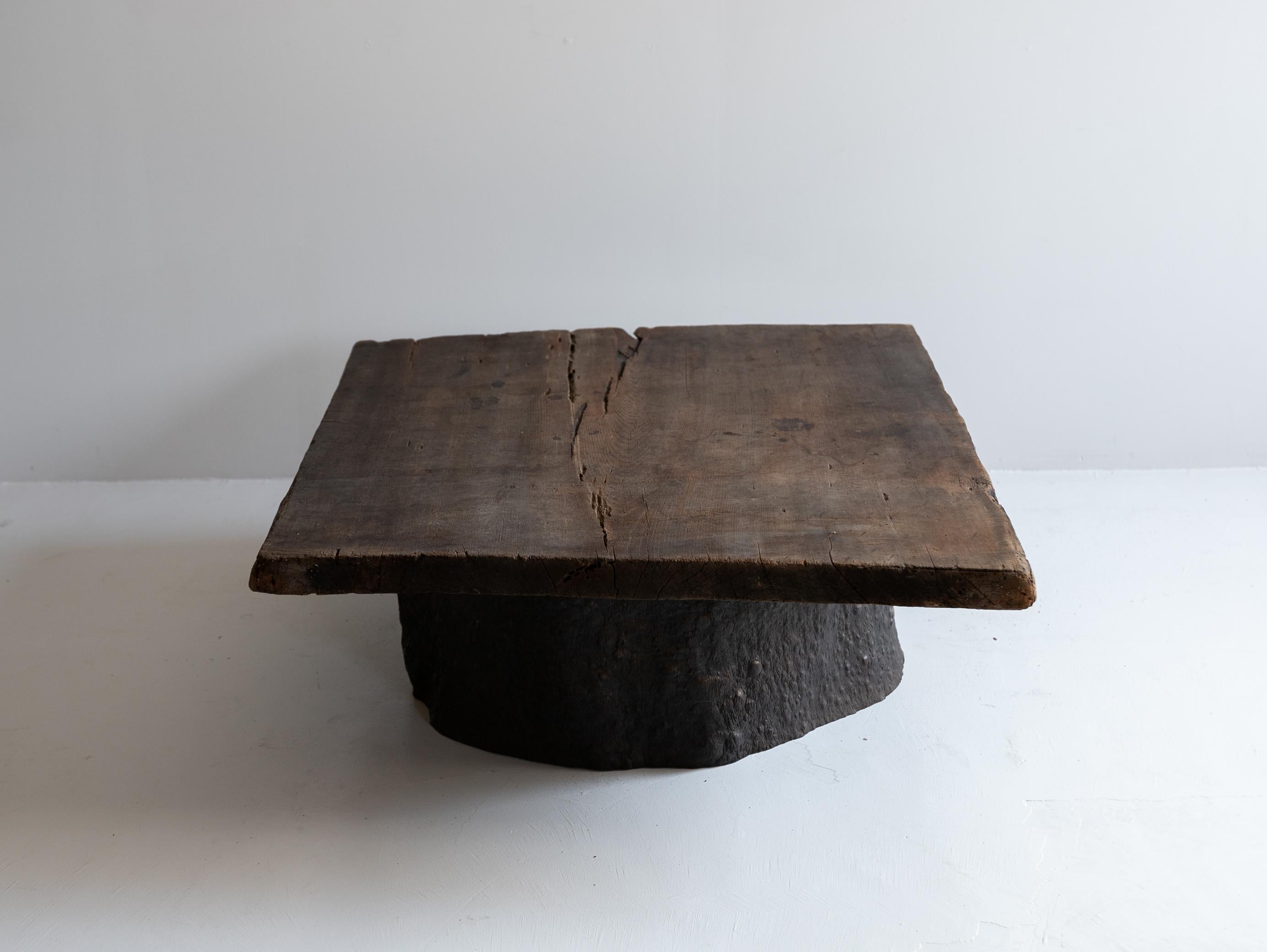Japanese antique wooden low table/1868-1920/Wabi-Sabi sofa table 2