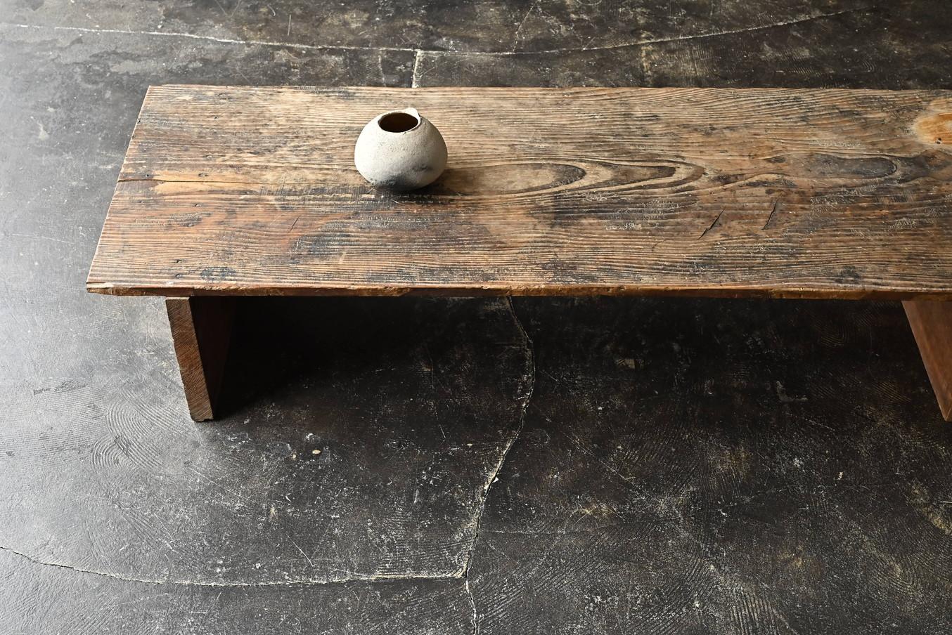 Japanese antique wooden low table/1868-1920/Wabisabi wood grain 9