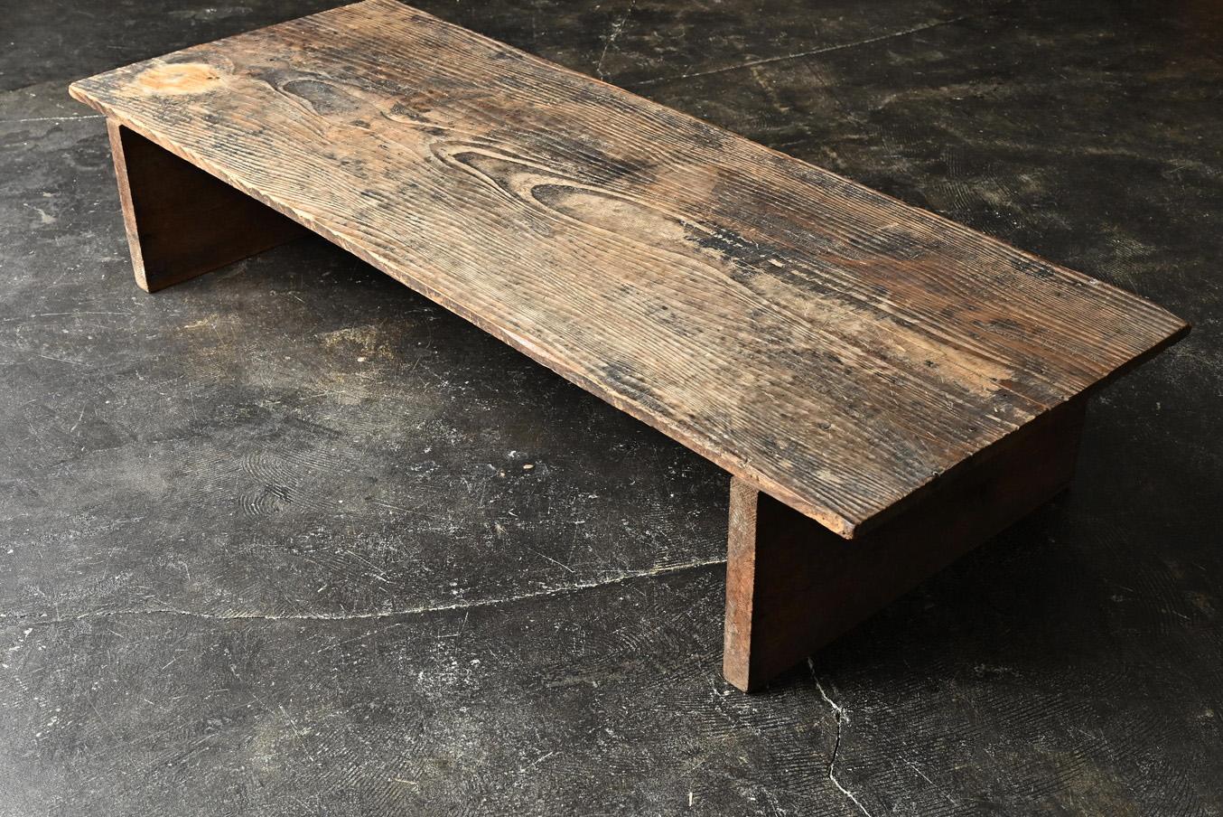 Woodwork Japanese antique wooden low table/1868-1920/Wabisabi wood grain