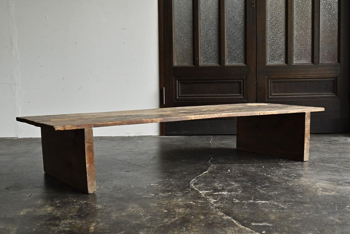 Japanese antique wooden low table/1868-1920/Wabisabi wood grain 2
