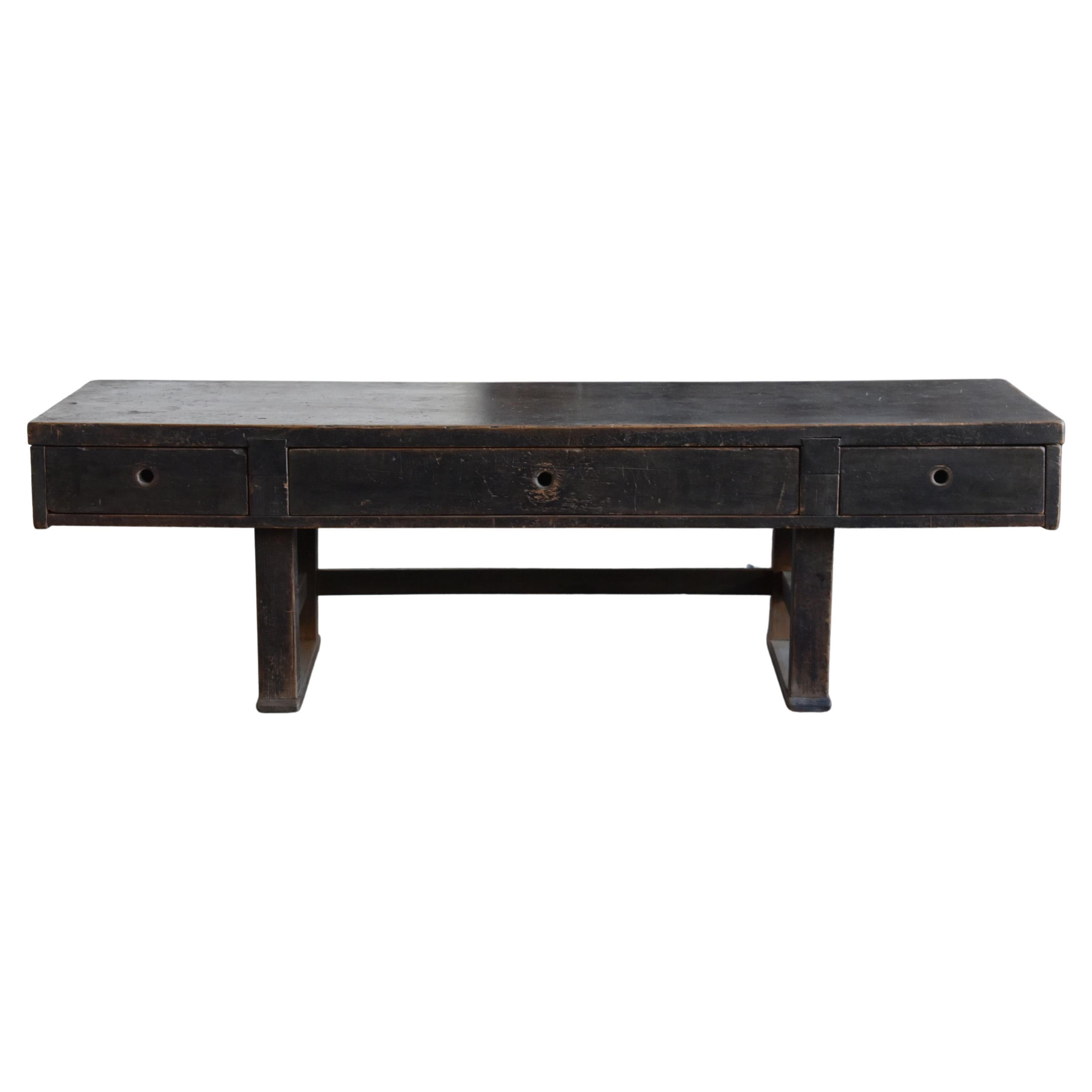 Japanese Antique Wooden Low Table / 1890-1940 / Sofa Table