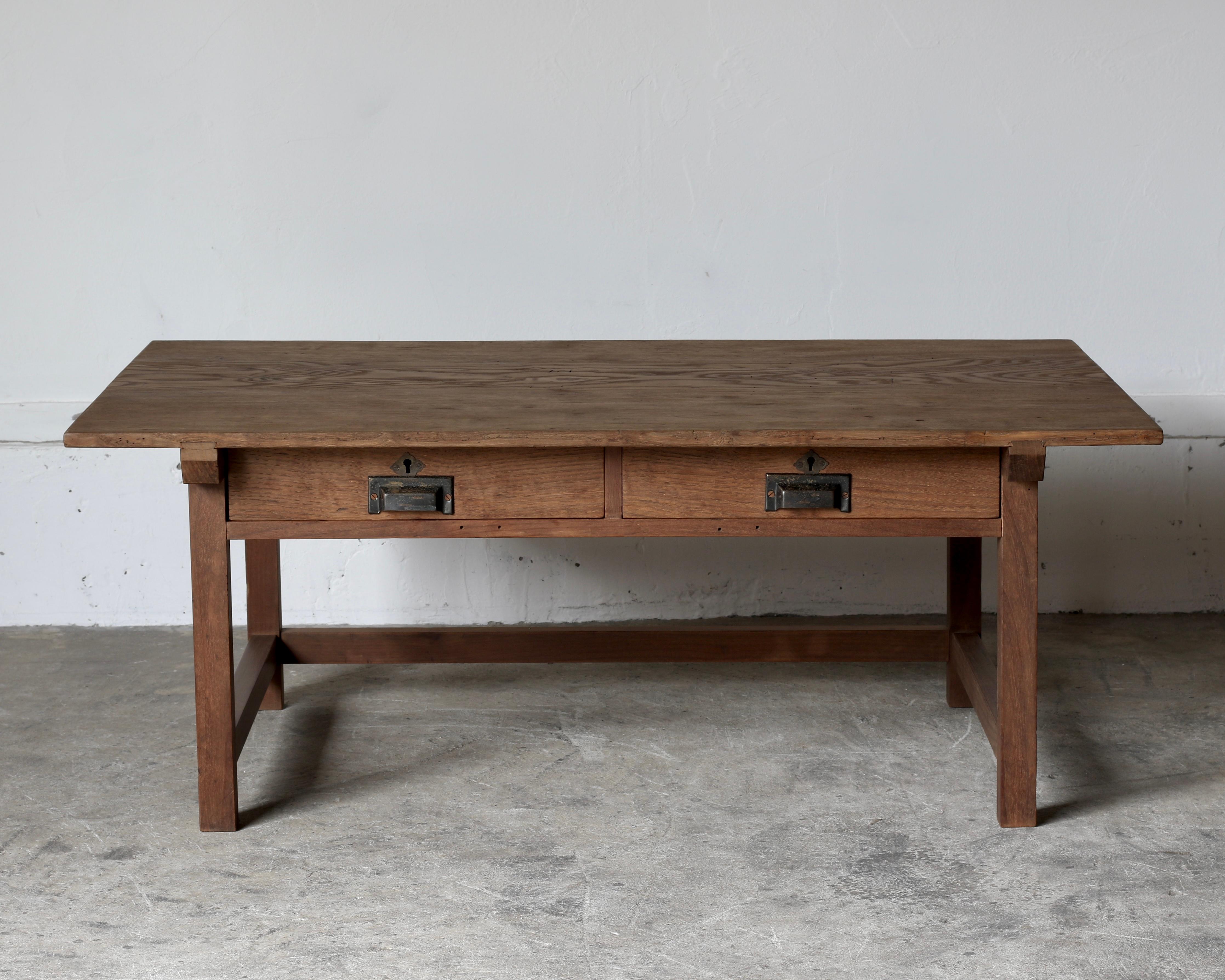 Japanese Antique Wooden Low Table / Coffee Table / 1912s-1926s / WabiSabi For Sale 9